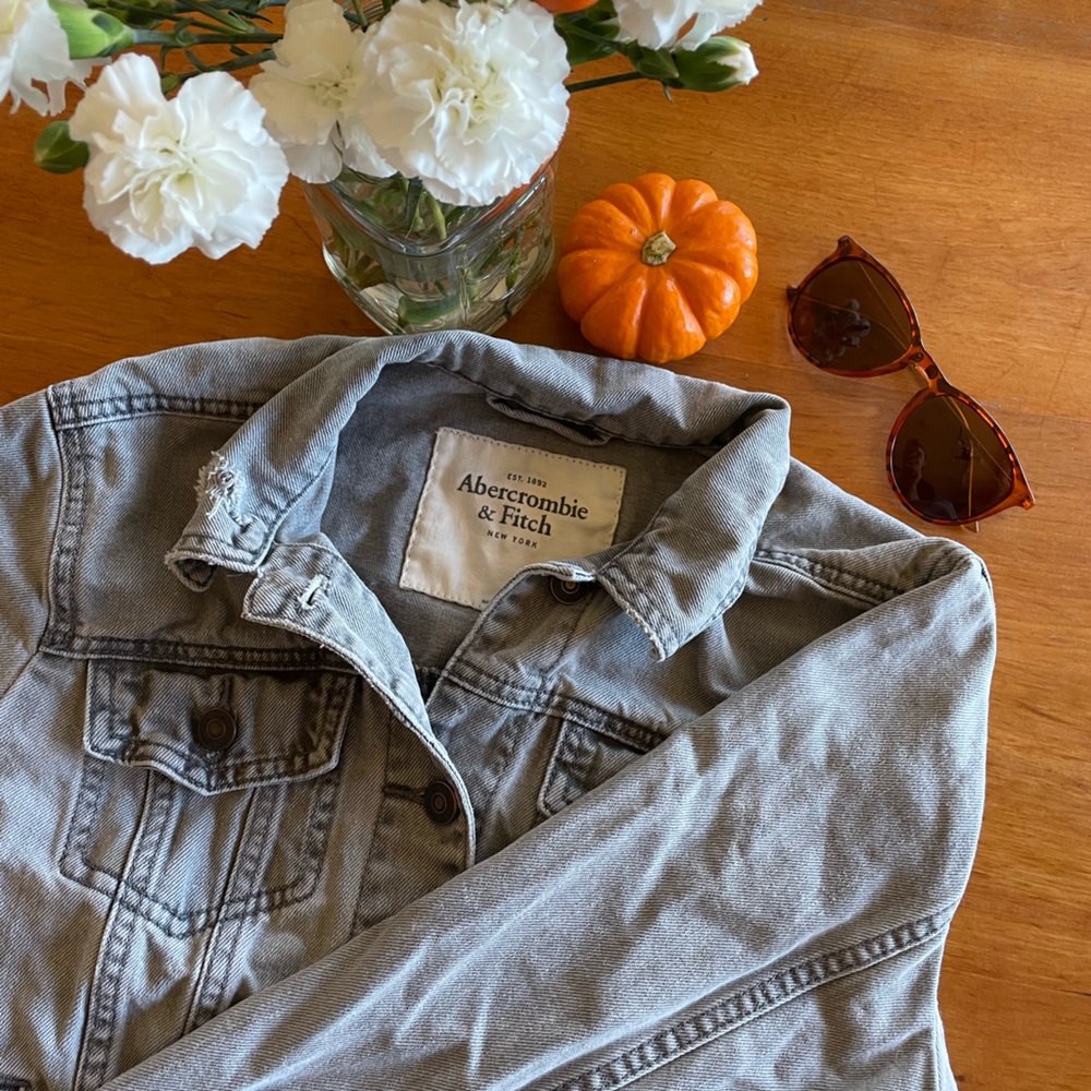 Women's Distressed Gray Denim Jacket